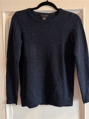 100% Cashmere C by Bloomingdale’s Navy Speckled Crewneck Sweater